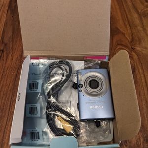 Canon Digital PowerShot camera light blue